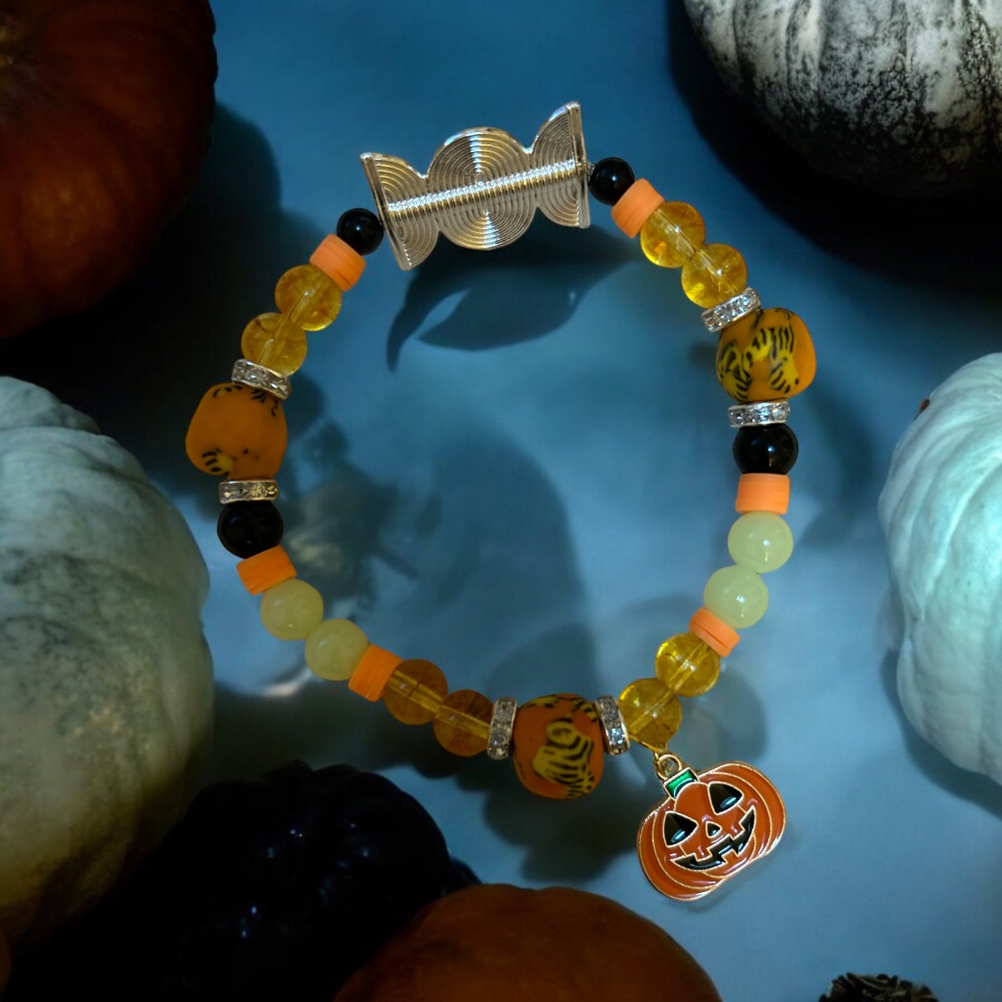 HALLOWEEN BRACELET Krobo & Akan weight Black Pumpkin