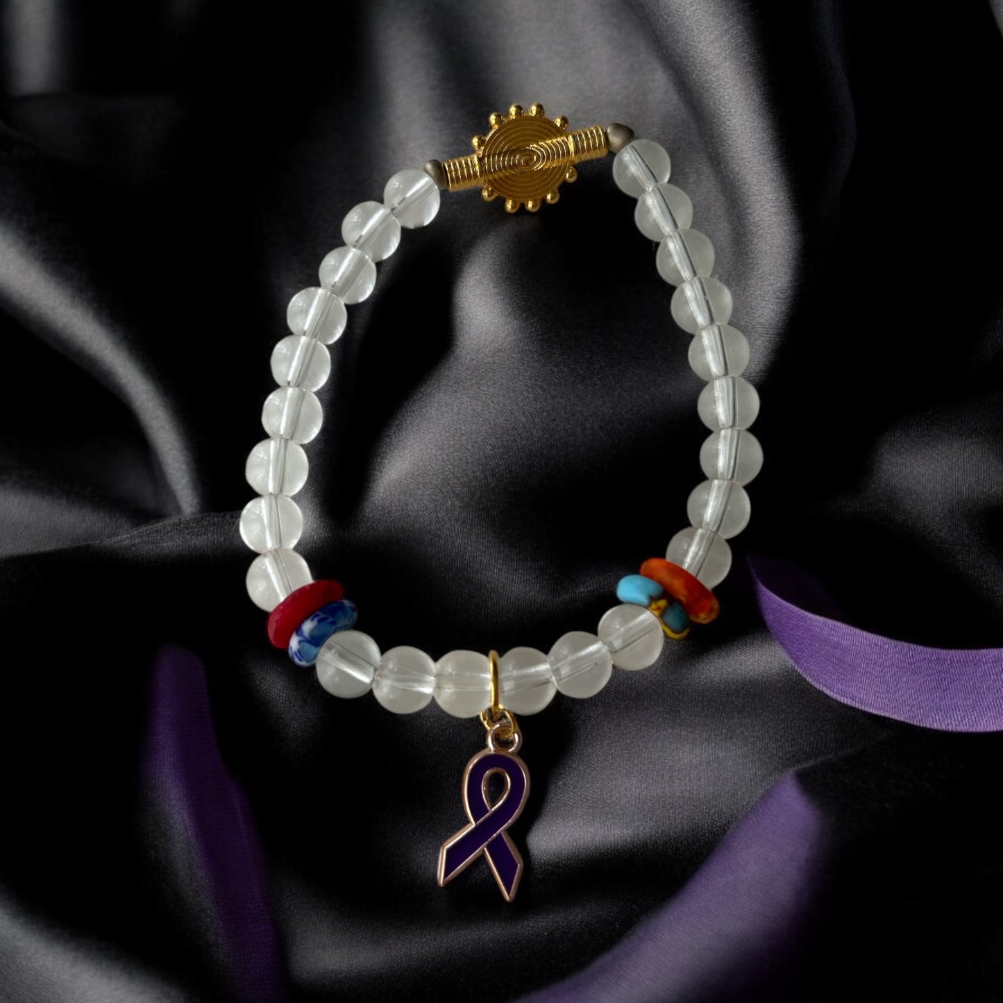 ALZHEIMER BRACELETS Golden & Light Beads