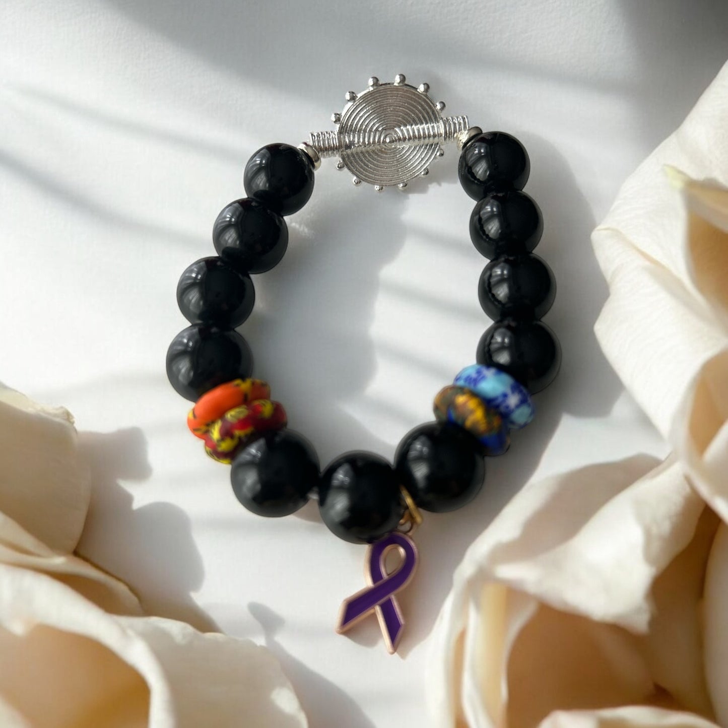 ALZHEIMER BRACELETS Krobo & Black Beads