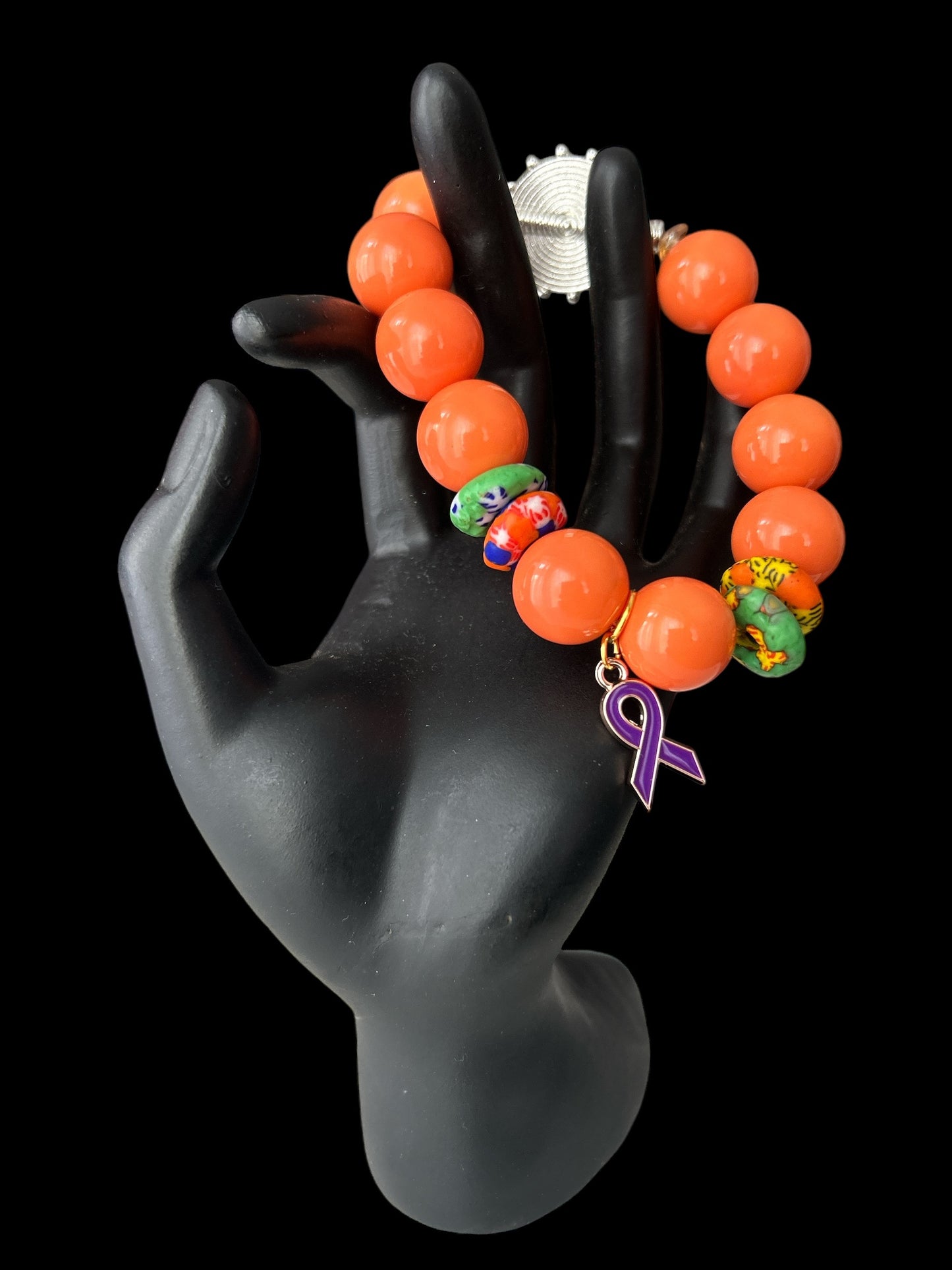 ALZHEIMER BRACELETS Krobo & Orange Beads