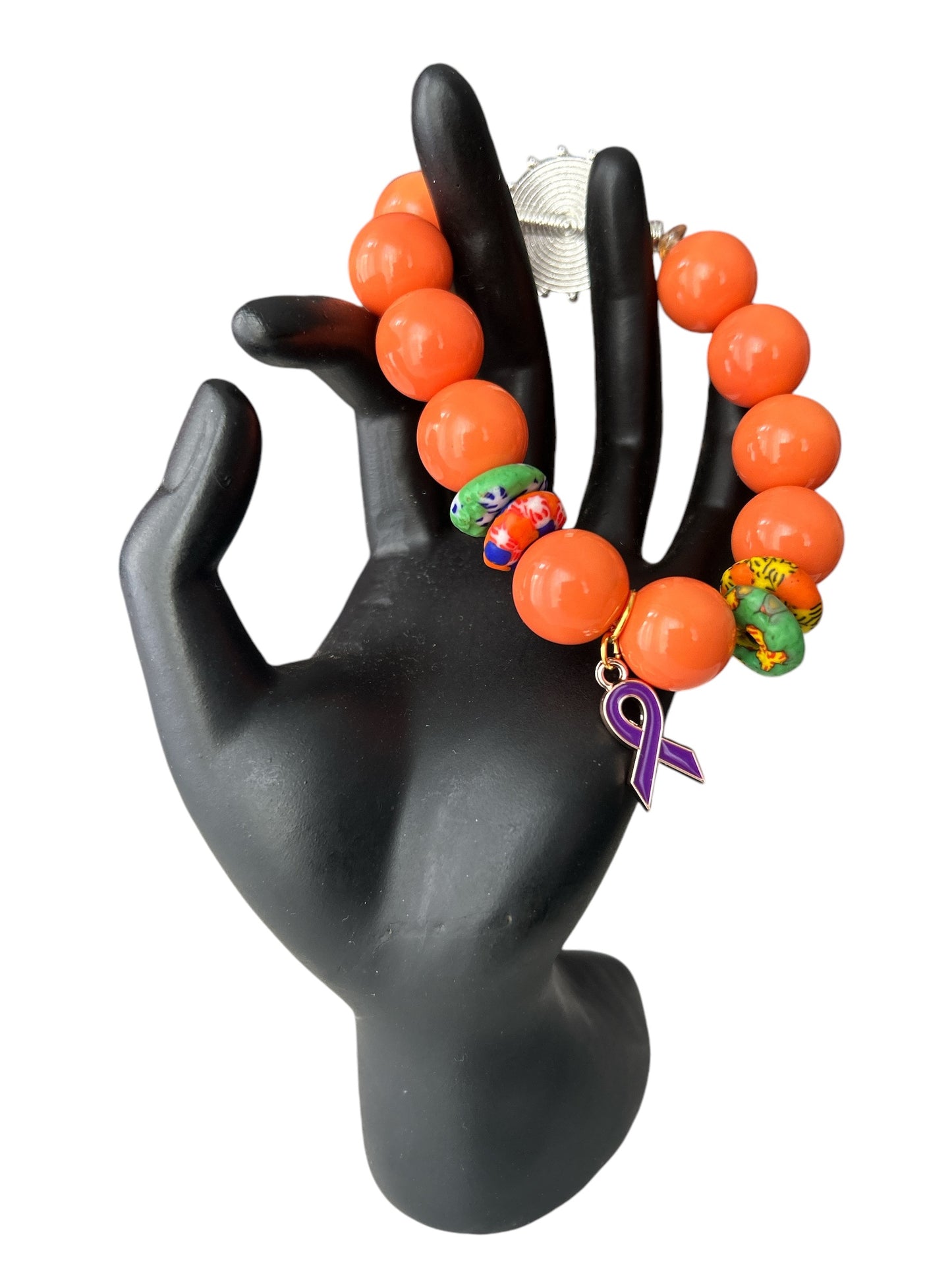 ALZHEIMER BRACELETS Krobo & Orange Beads