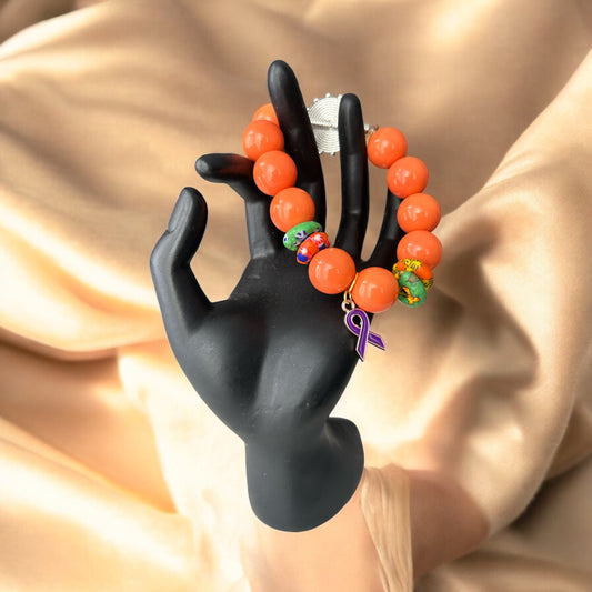 ALZHEIMER BRACELETS Krobo & Orange Beads