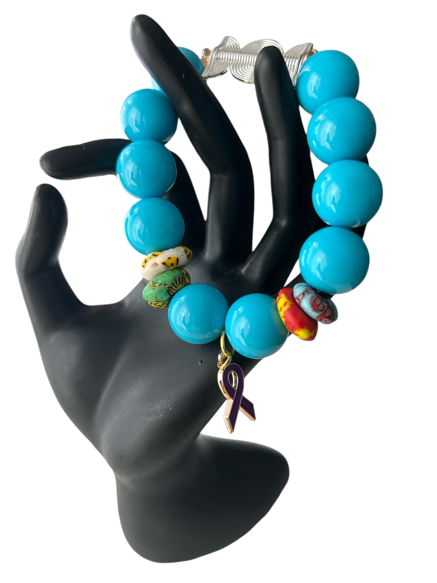 ALZHEIMER BRACELETS Krobo & BLUE SEA Beads