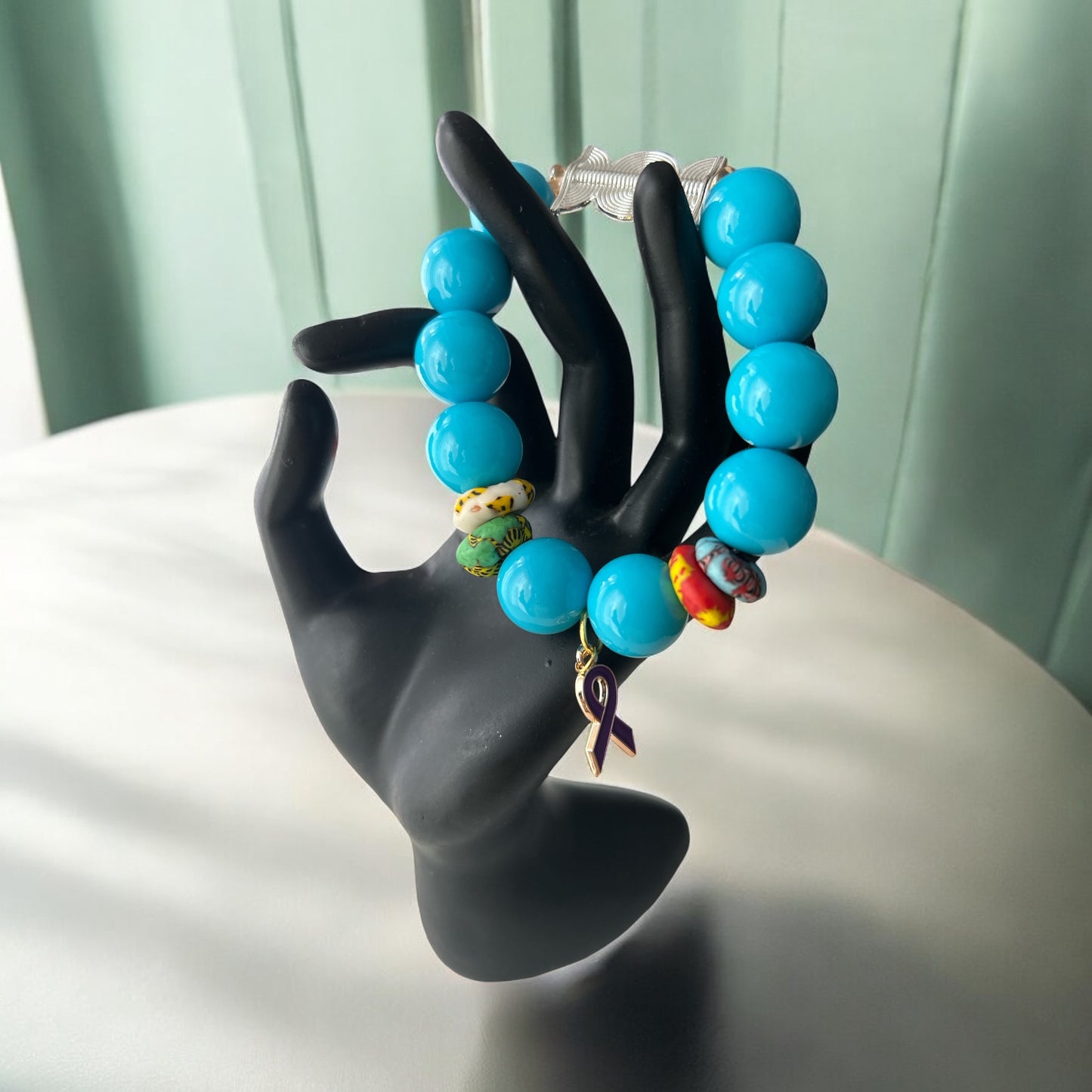 ALZHEIMER BRACELETS Krobo & BLUE SEA Beads