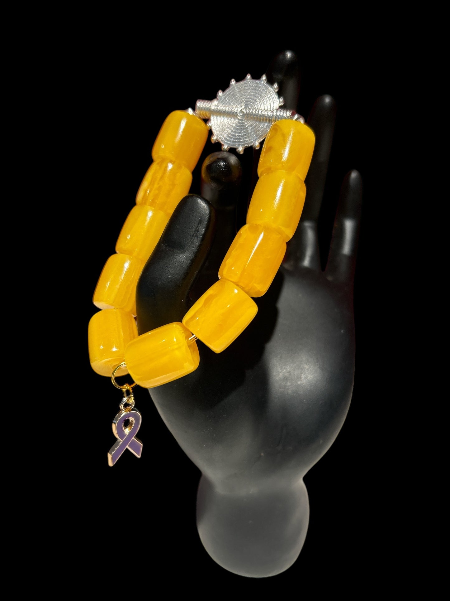 ALZHEIMER BRACELETS Krobo & Yellow Beads