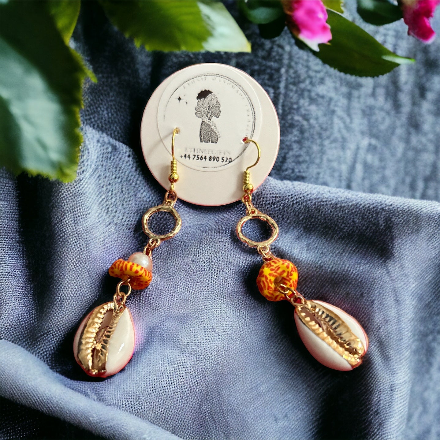 ETHNEEGIFTS - EARRINGS Gold " KEEP YOUR SMILE "