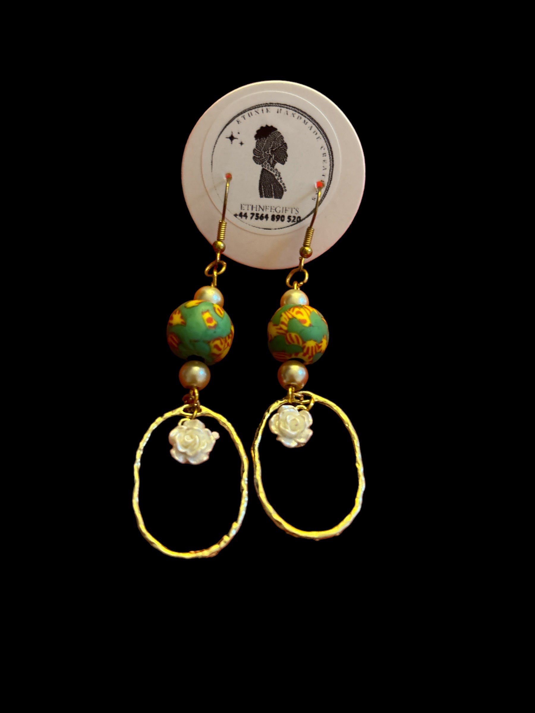 ETHNEEGIFTS - EARRINGS Gold " KEEP YOUR SMILE "