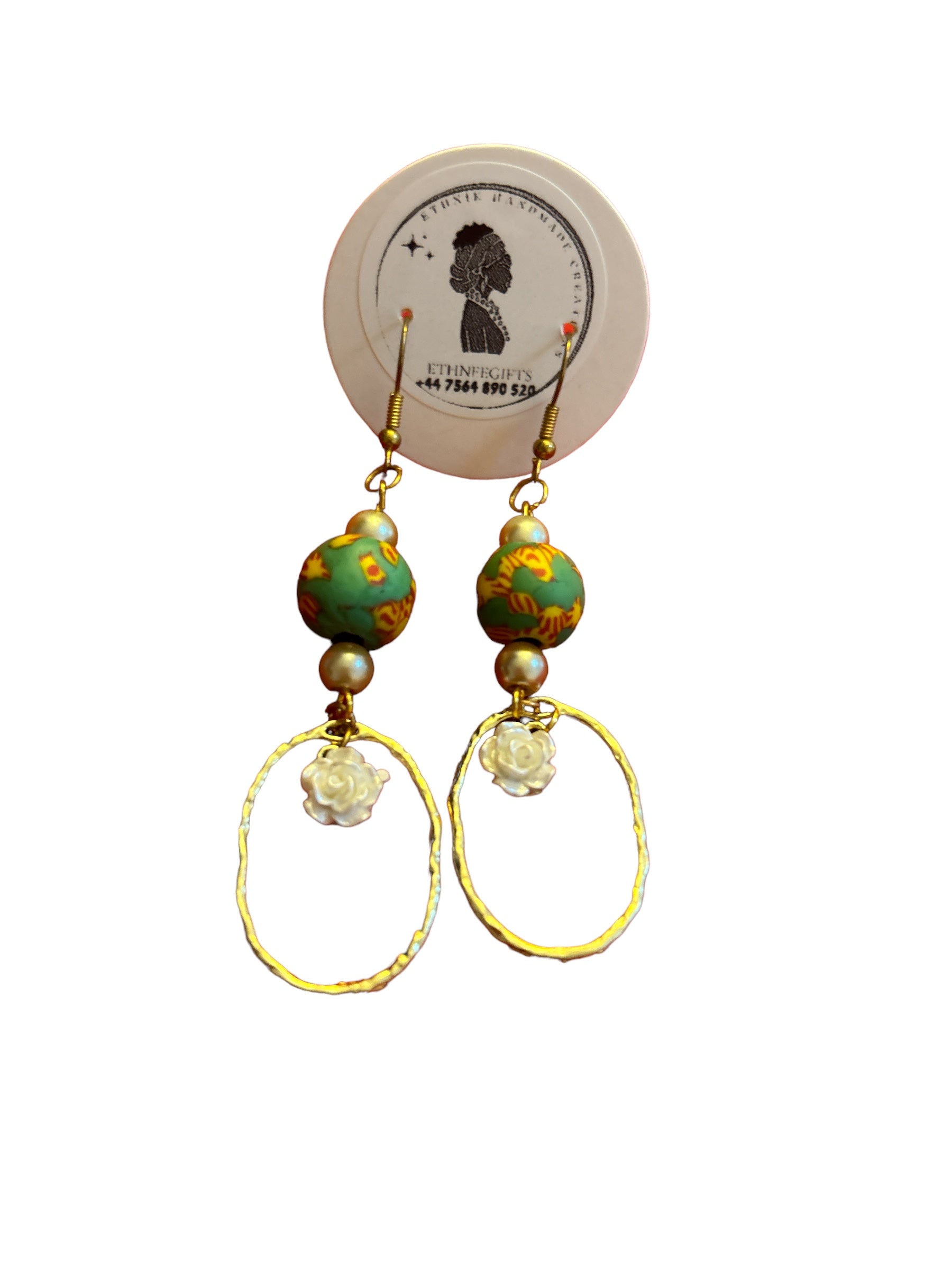 ETHNEEGIFTS - EARRINGS Gold " KEEP YOUR SMILE "