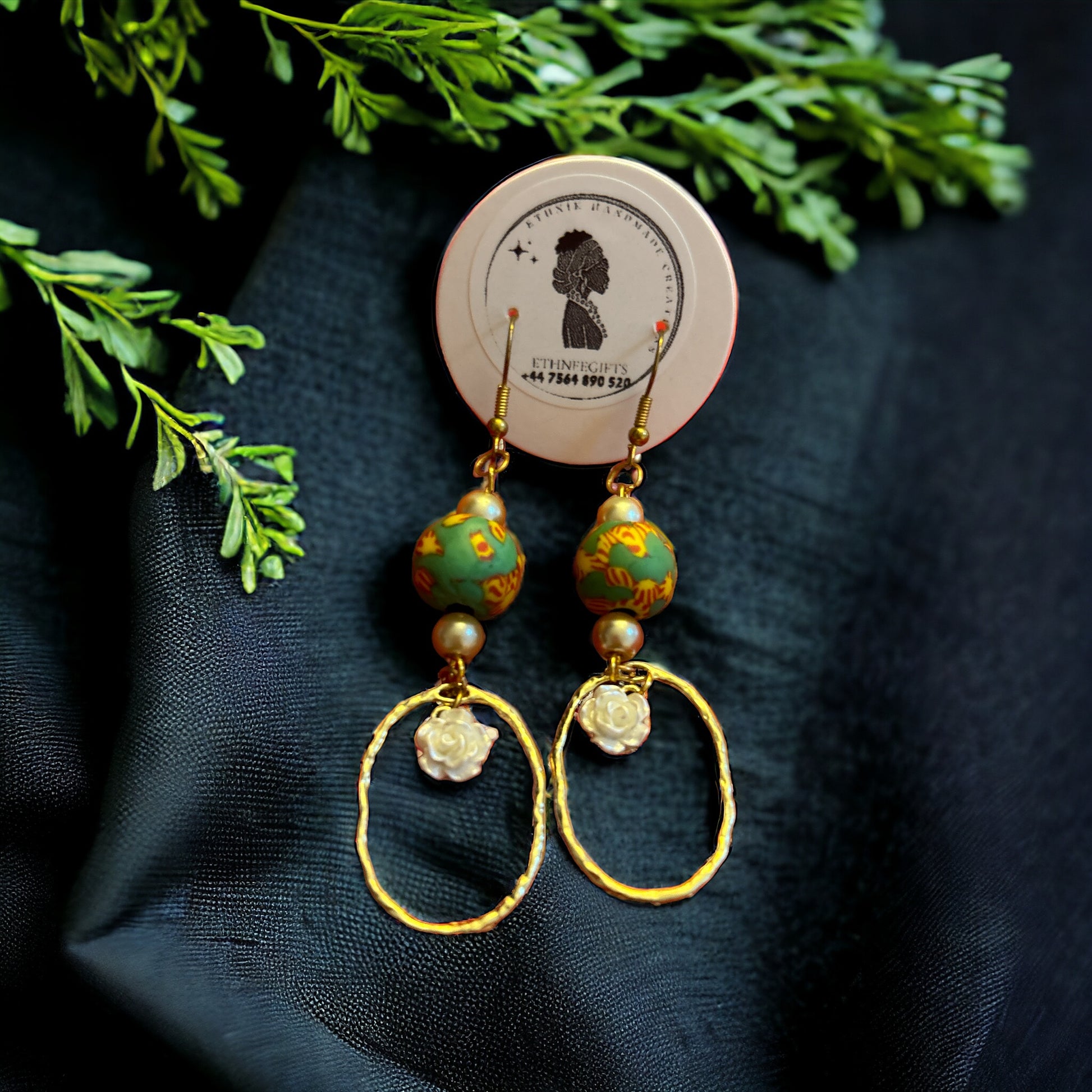 ETHNEEGIFTS - EARRINGS Gold " KEEP YOUR SMILE "