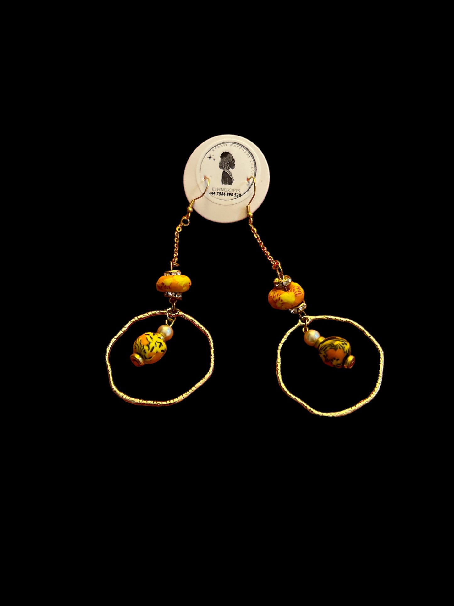 ETHNEEGIFTS - EARRINGS Gold " KEEP YOUR SMILE "