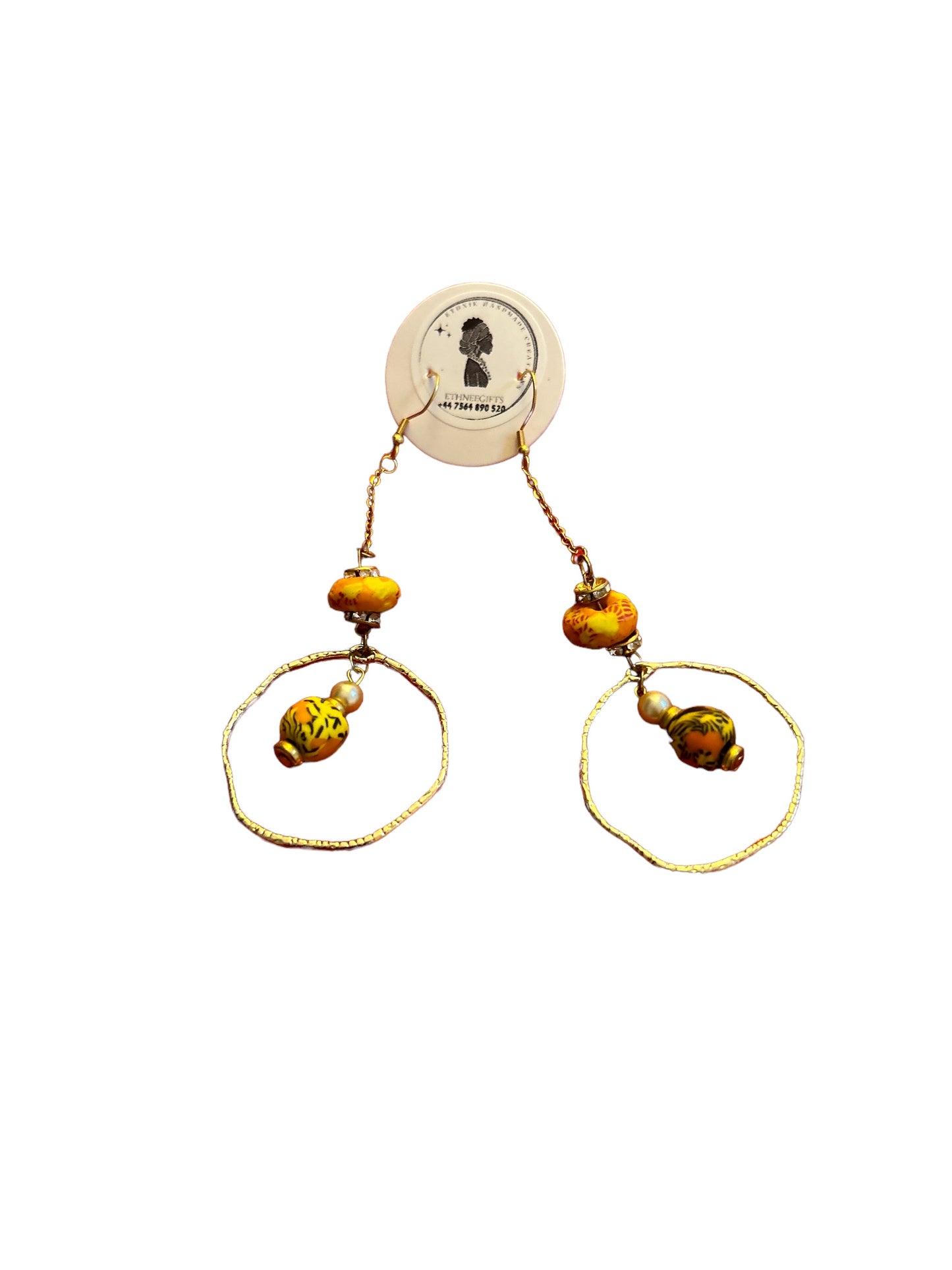 ETHNEEGIFTS - EARRINGS Gold " KEEP YOUR SMILE "