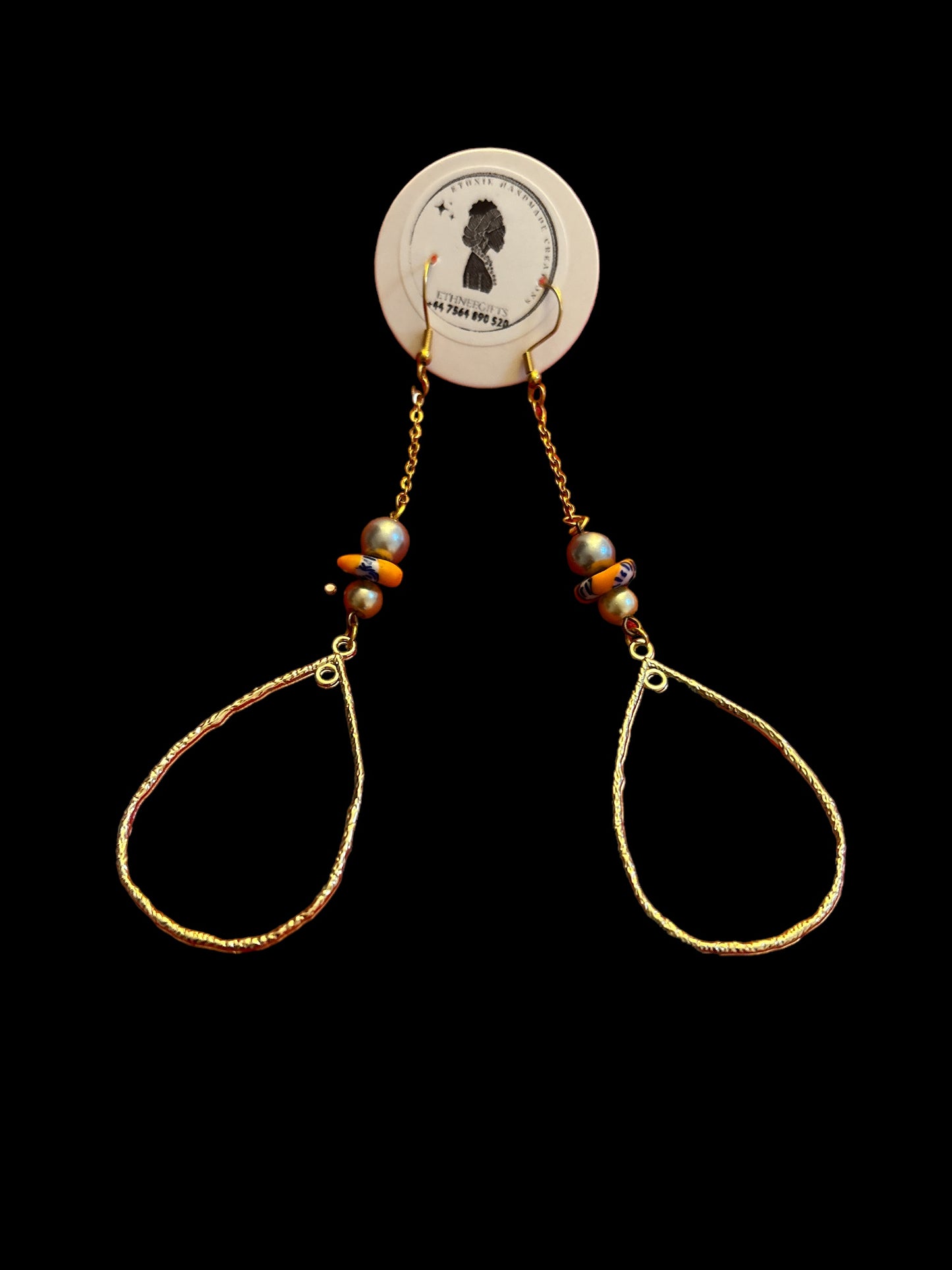 ETHNEEGIFTS - EARRINGS Gold " KEEP YOUR SMILE "