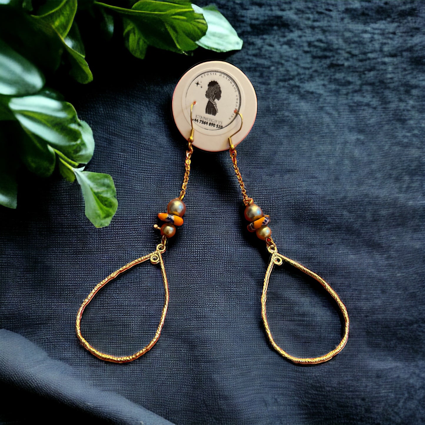 ETHNEEGIFTS - EARRINGS Gold " KEEP YOUR SMILE "