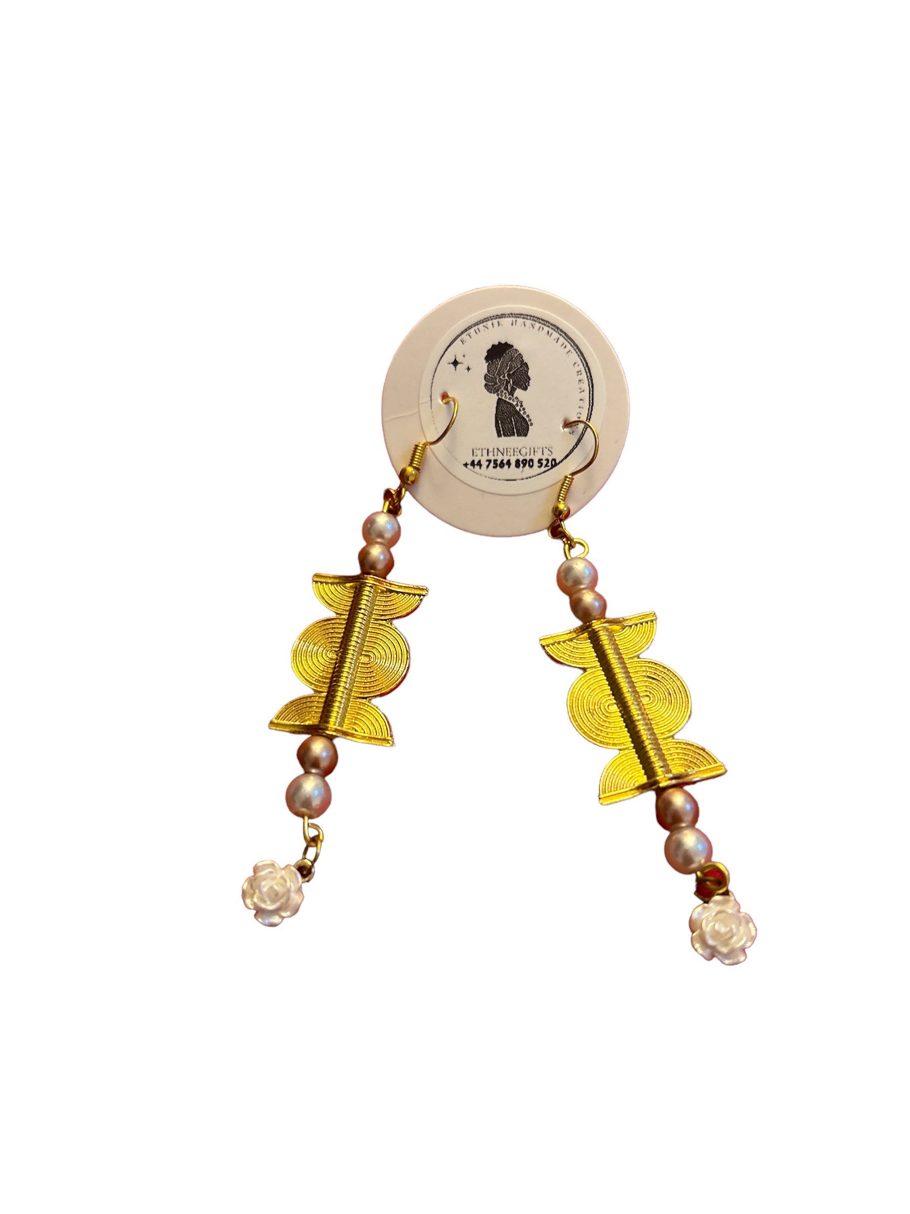 ETHNEEGIFTS - EARRINGS Gold " KEEP YOUR SMILE "