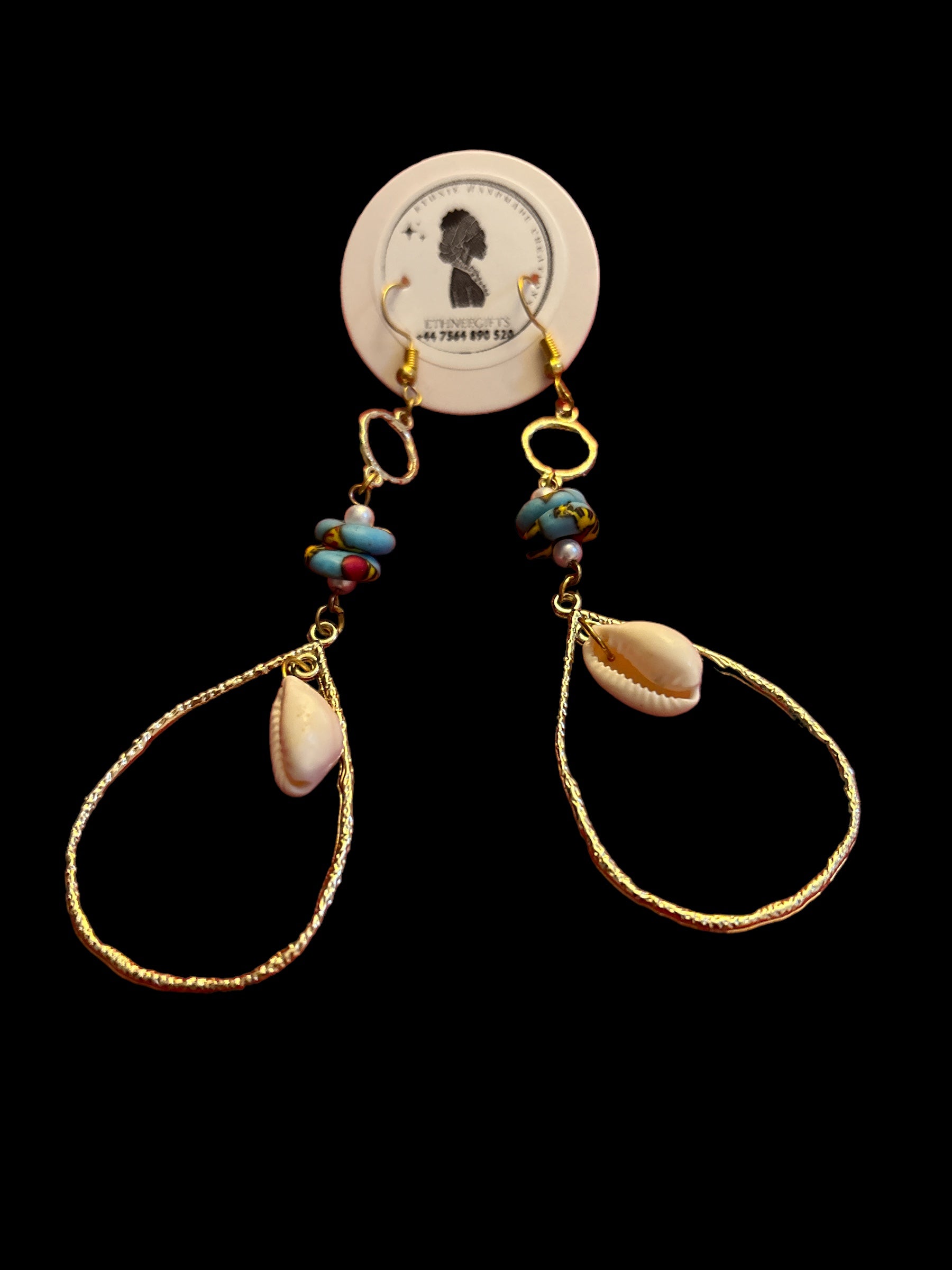 ETHNEEGIFTS - EARRINGS Gold " KEEP YOUR SMILE "