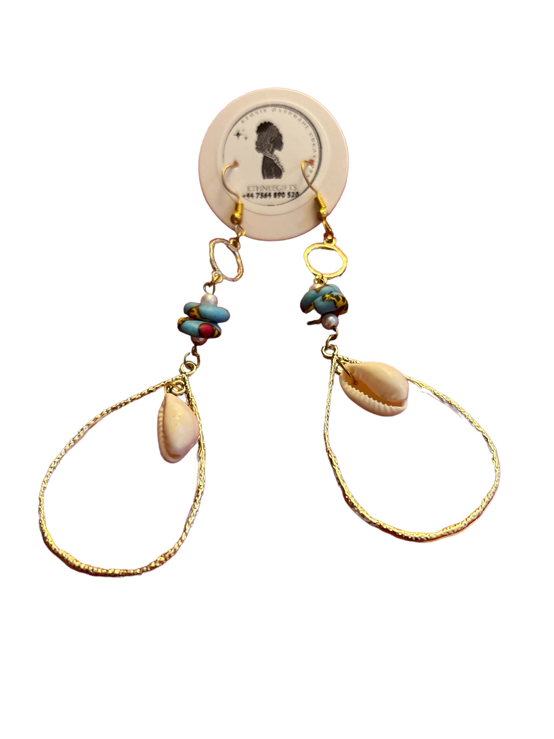 ETHNEEGIFTS - EARRINGS Gold " KEEP YOUR SMILE "