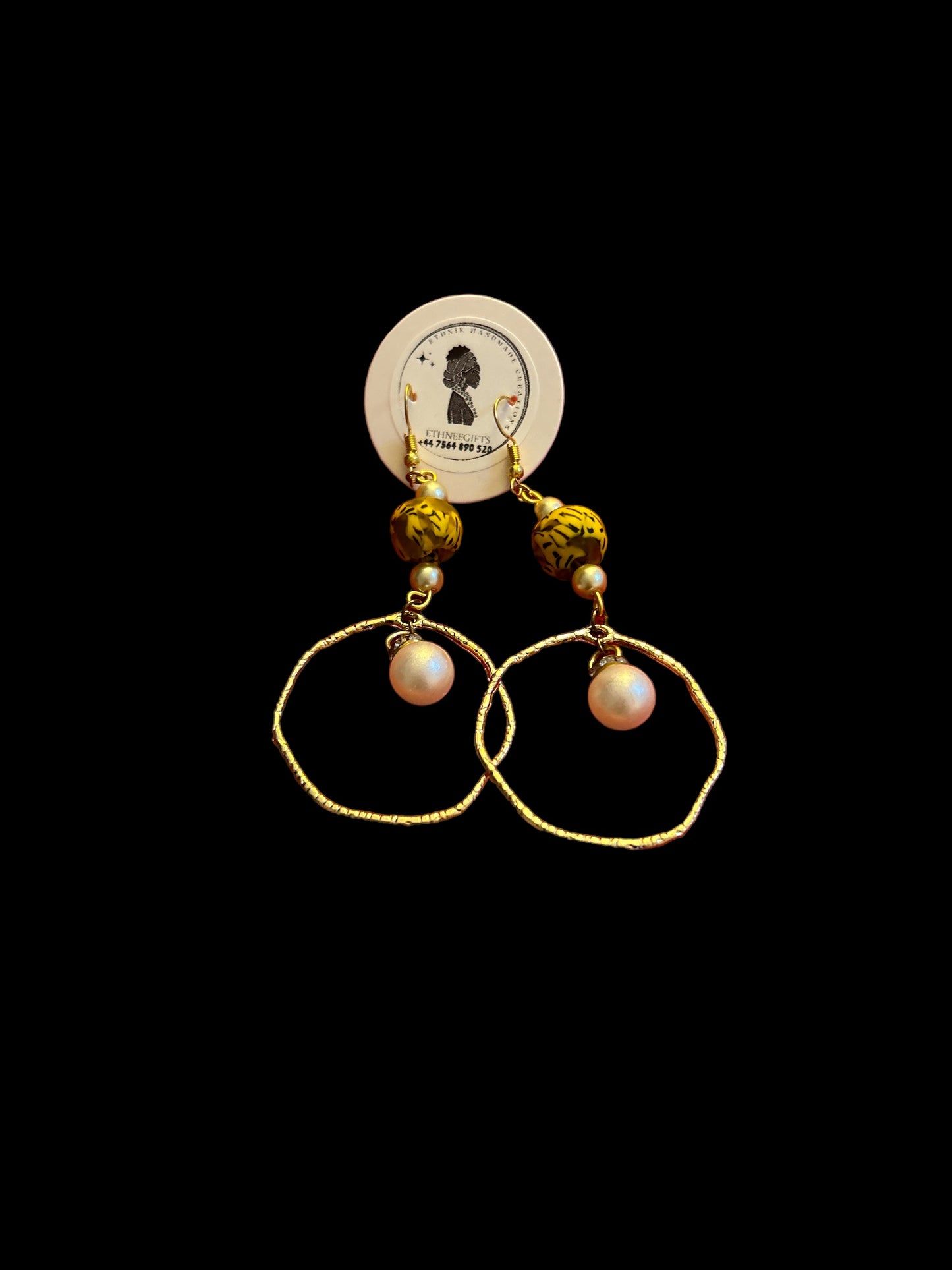 ETHNEEGIFTS - EARRINGS Gold " KEEP YOUR SMILE "