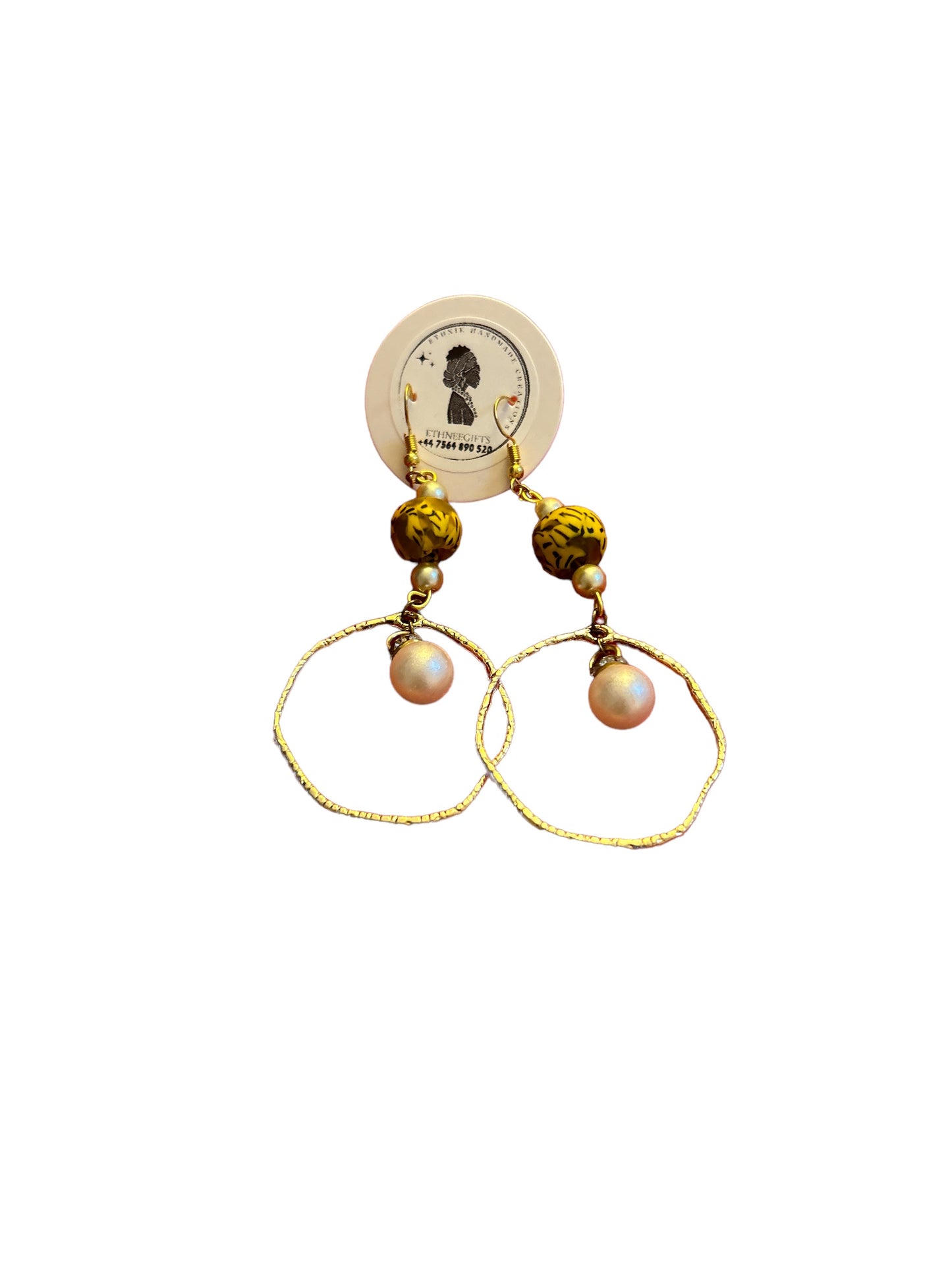 ETHNEEGIFTS - EARRINGS Gold " KEEP YOUR SMILE "