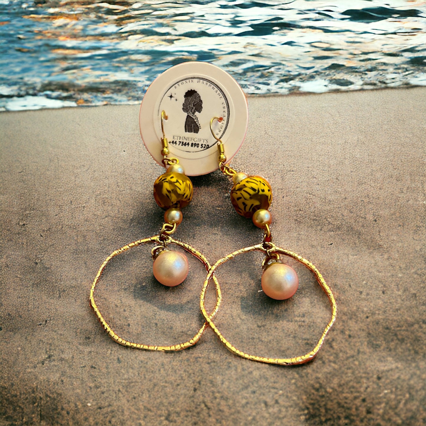 ETHNEEGIFTS - EARRINGS Gold " KEEP YOUR SMILE "