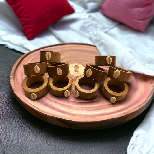 ETHNEEGIFTS - NAPKINS WOOD RINGS ROND (5 Set of 2) 10