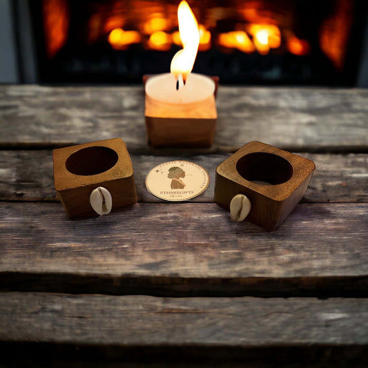 NAPKINS WOOD RINGS SQUARE (1 Set of 2)