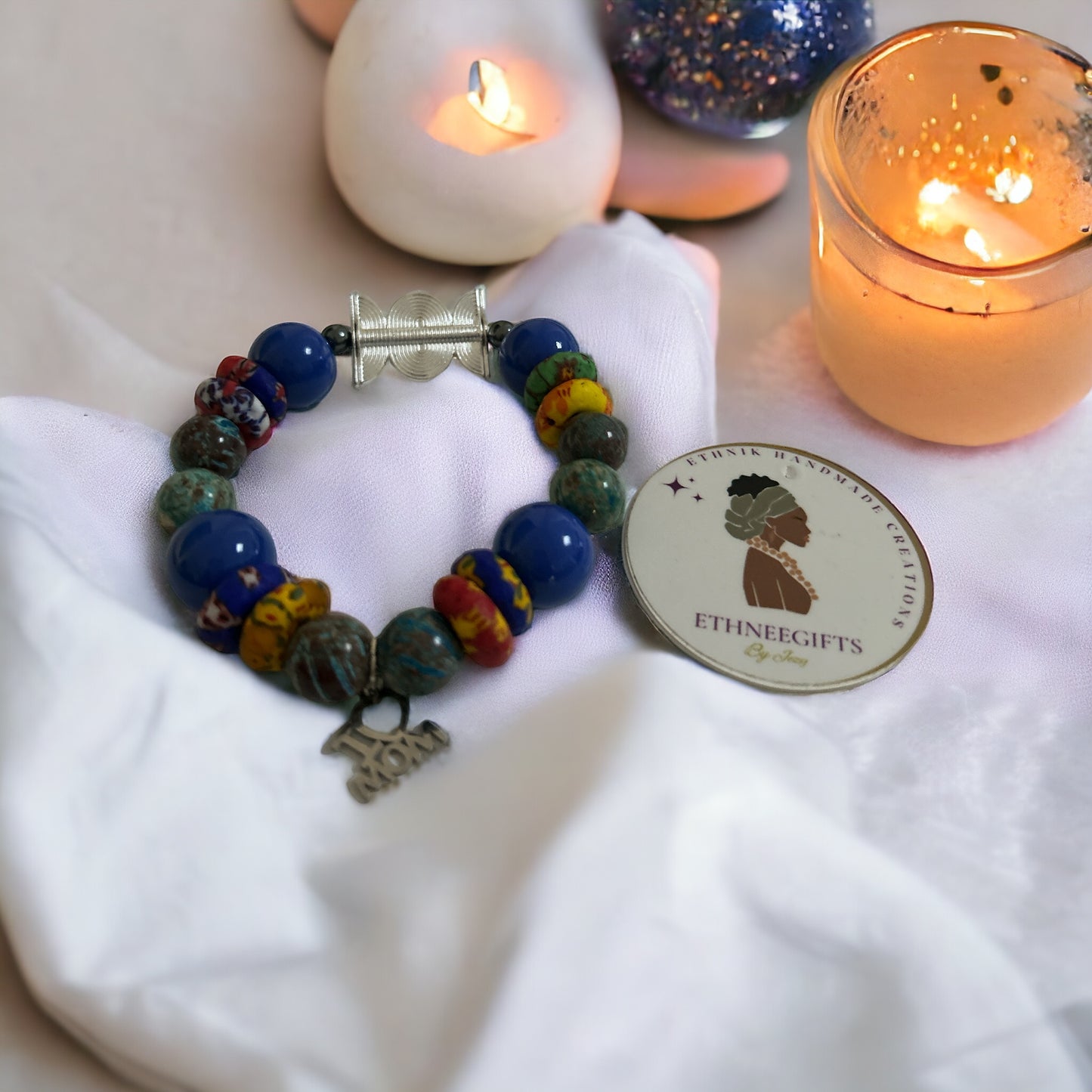 ETHNEEGIFTS - QUEEN MOTHER BRACELET "I love Mom"