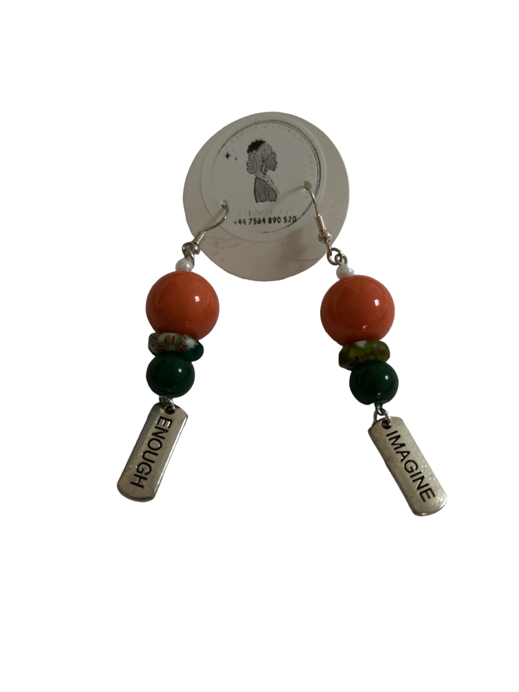 ETHNEEGIFTS - EARRINGS MOTIVATION " IMAGINE-ENOUGH "