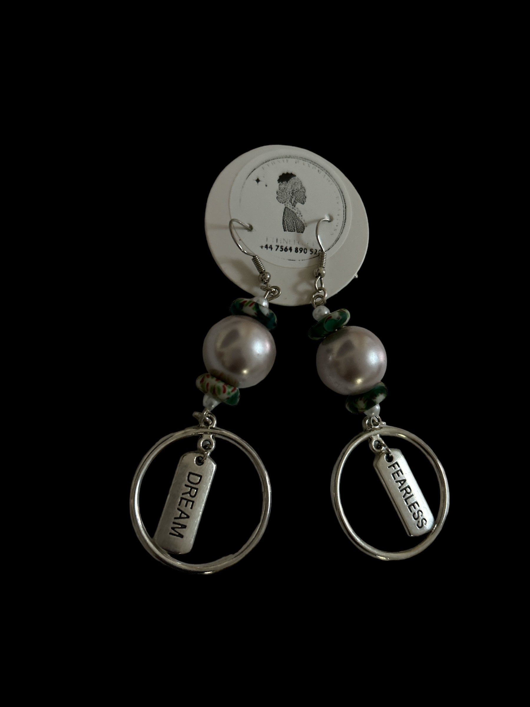 ETHNEEGIFTS - EARRINGS MOTIVATION " DREAM-FEARLESS"