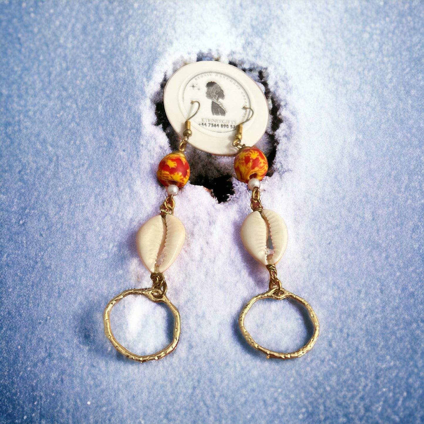 ETHNEEGIFTS - EARRINGS Gold " KEEP YOUR SMILE "