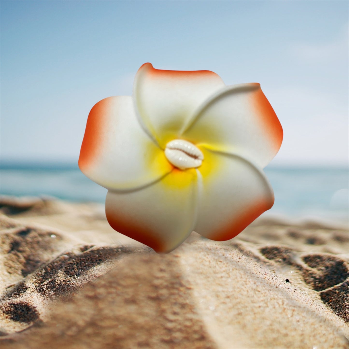 Medium Flower Clip Hair Orange - ETHNEEGIFTS