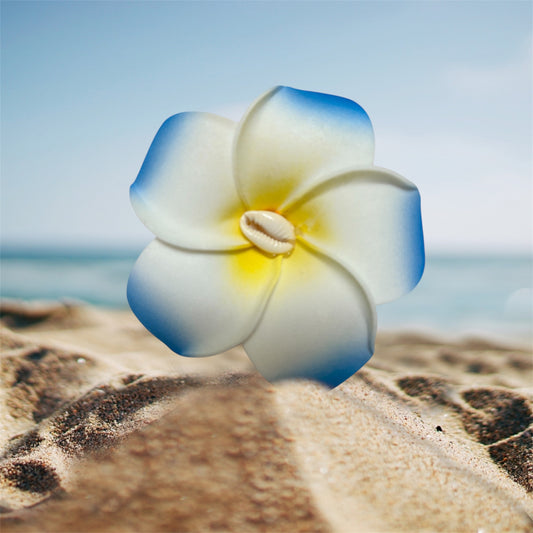 Medium Flower Clip Hair Blue - ETHNEEGIFTS