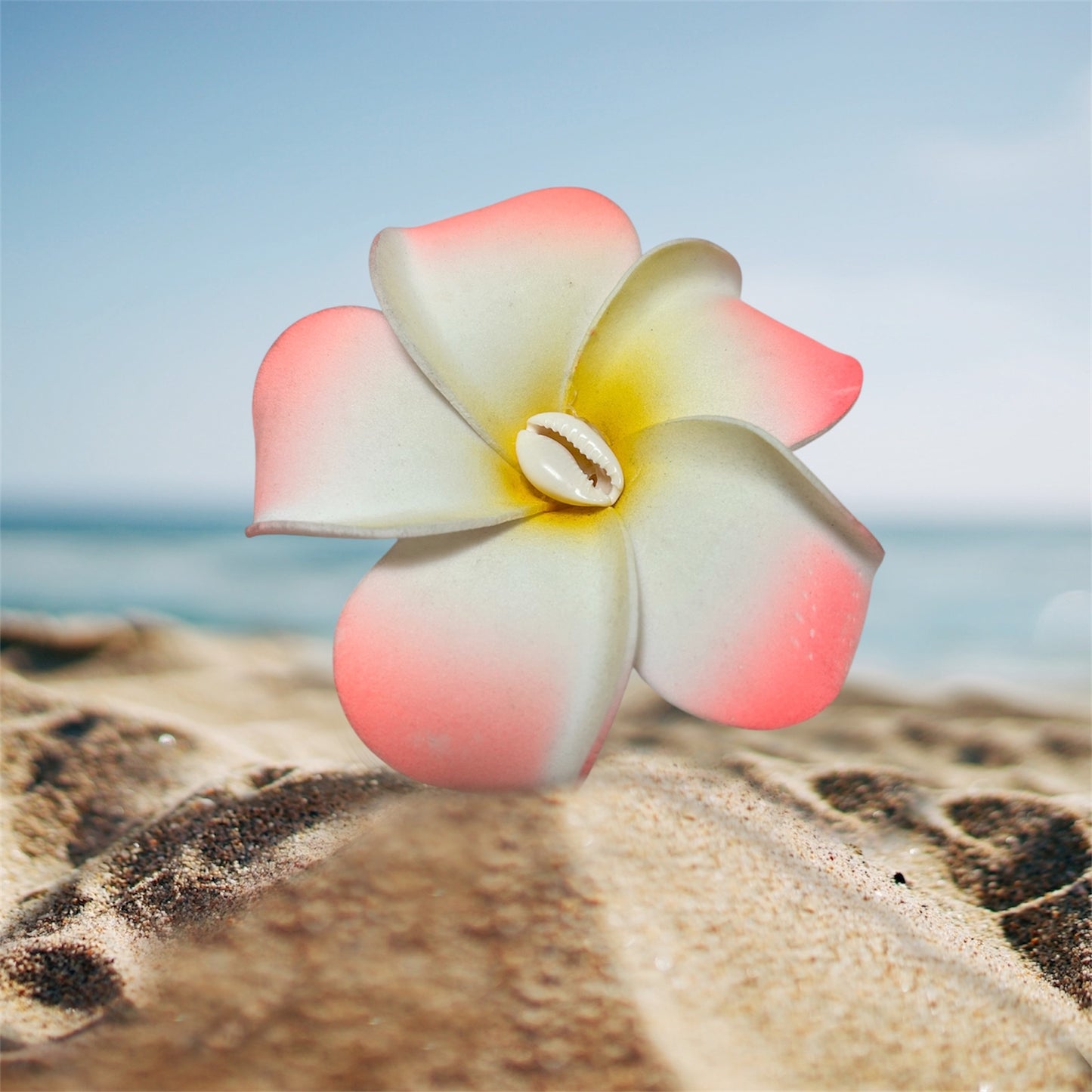 Large Flower Clip Hair Salmon - ETHNEEGIFTS