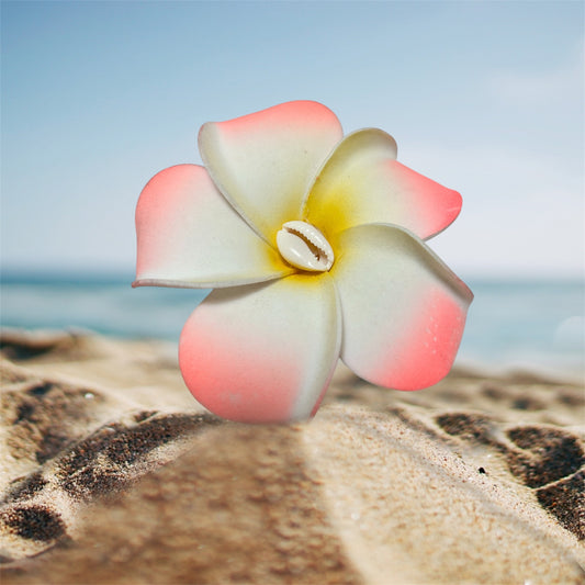 Large Flower Clip Hair Salmon - ETHNEEGIFTS
